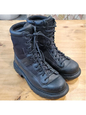Thorogood 834-7991 Tactical Trooper Boots Side Zip Waterproof Black Leather Sz 9
